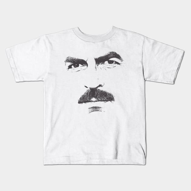 Tom Selleck Face Classic Kids T-Shirt by Pop Laris Manis